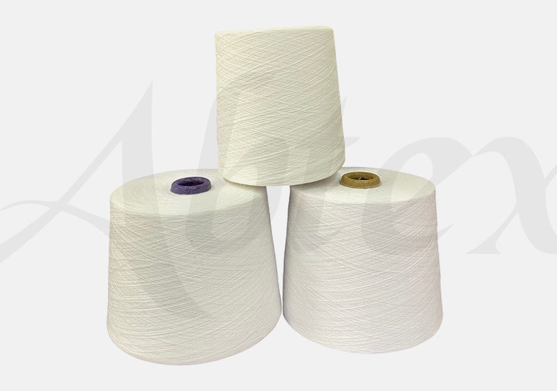 Bleached white cotton yarn