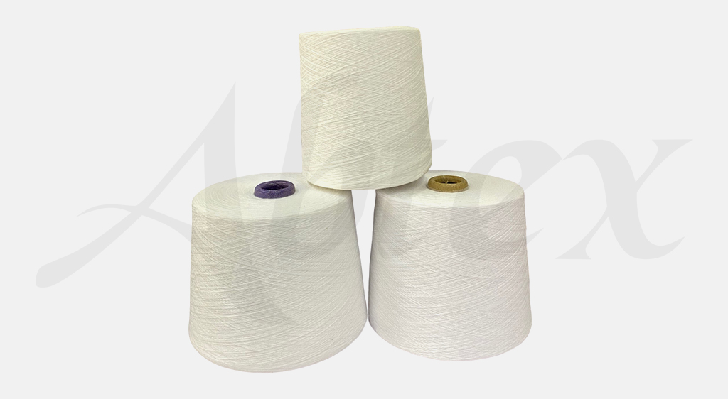 Bleached white cotton yarn