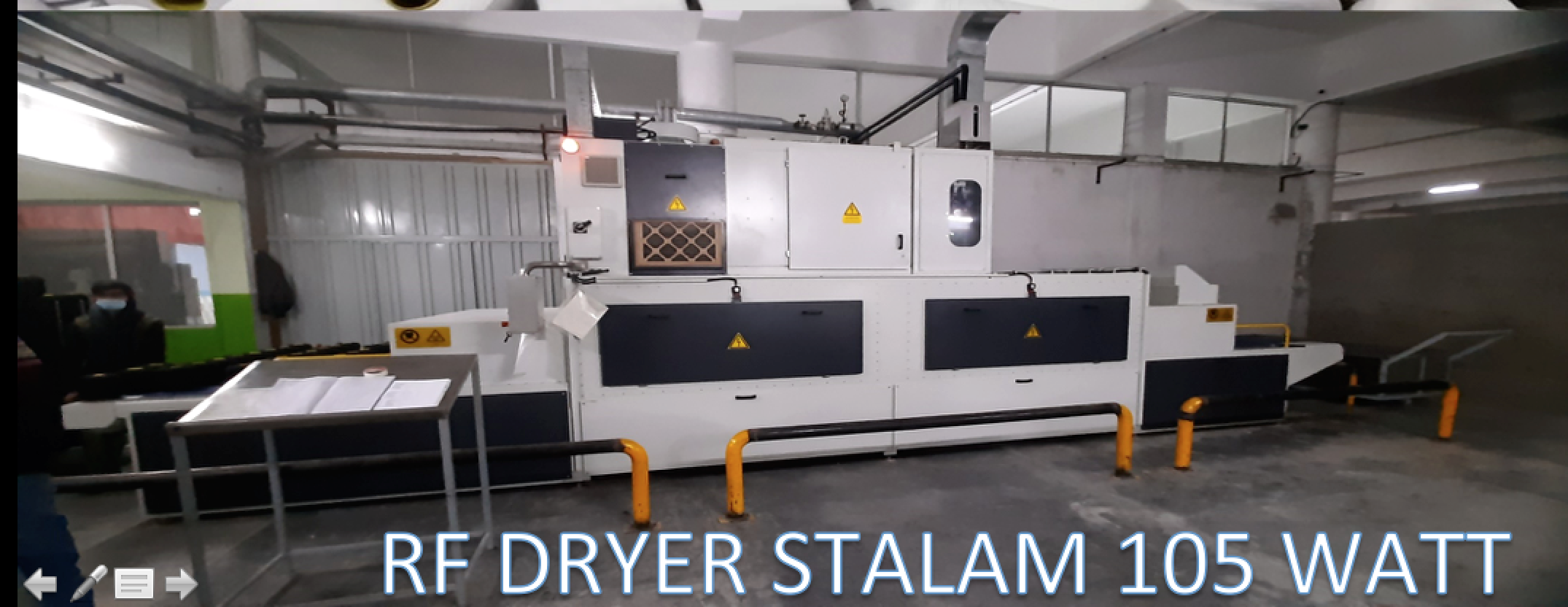RF drying equipment used for cone dyed yarn packages