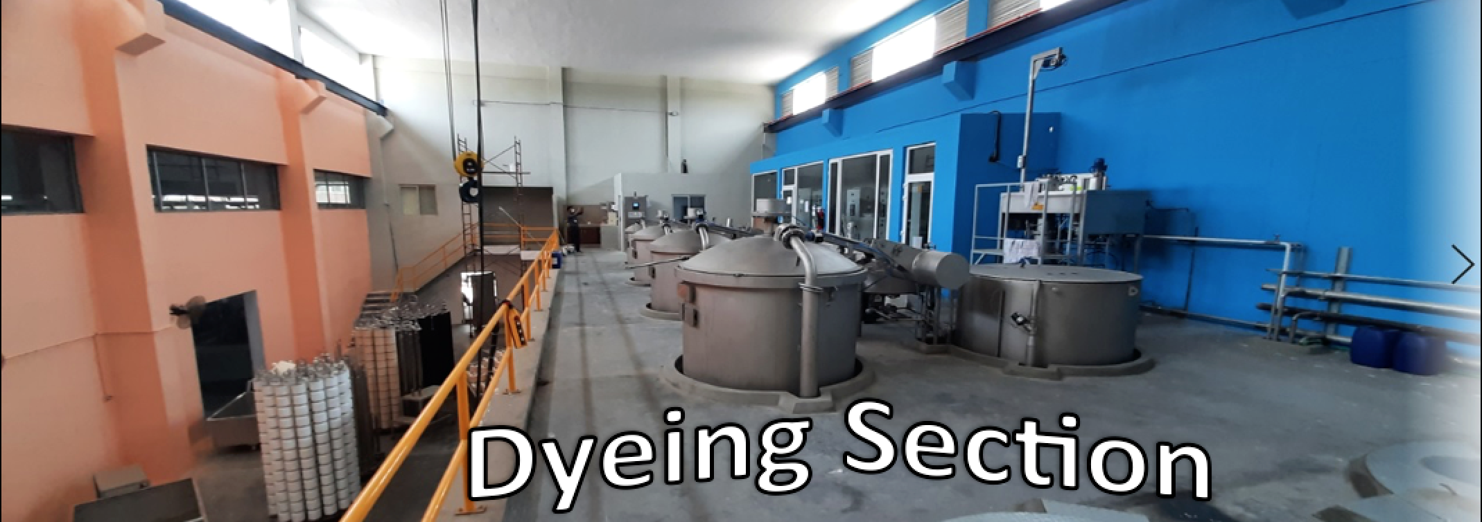 Industrial package dyeing vessels at the Abtex dyeing section
