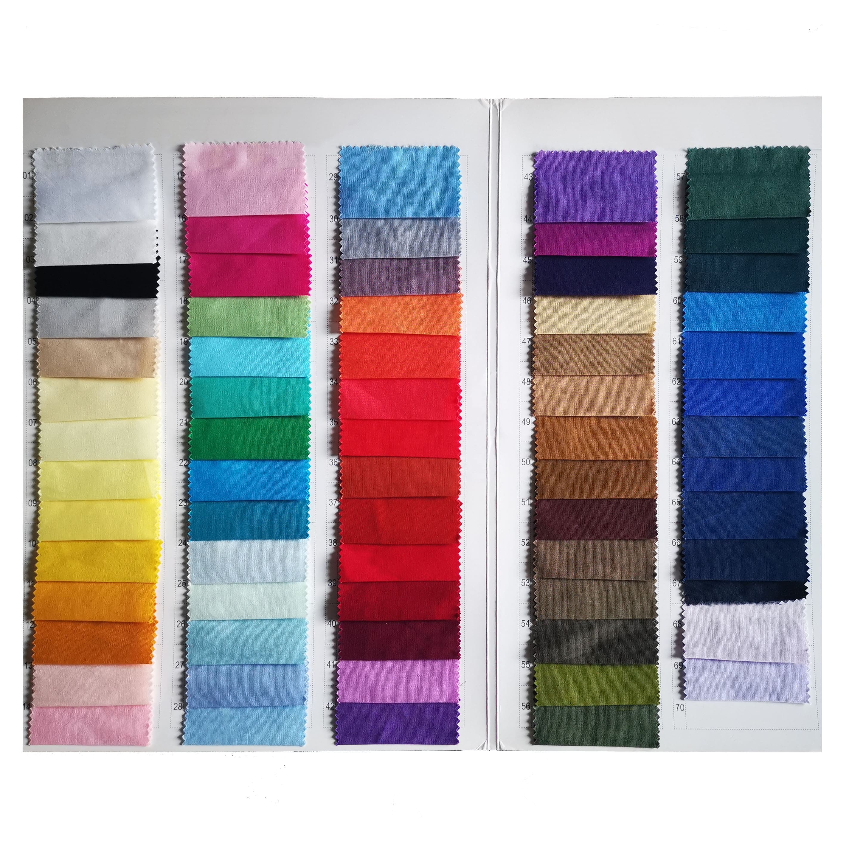 Dyed poplin fabric colour swatches