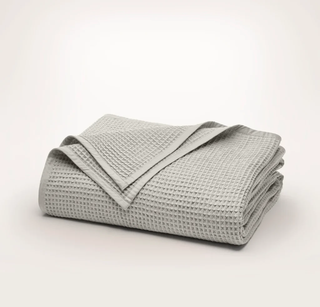 Grey waffle blanket manufactured by Abtex International