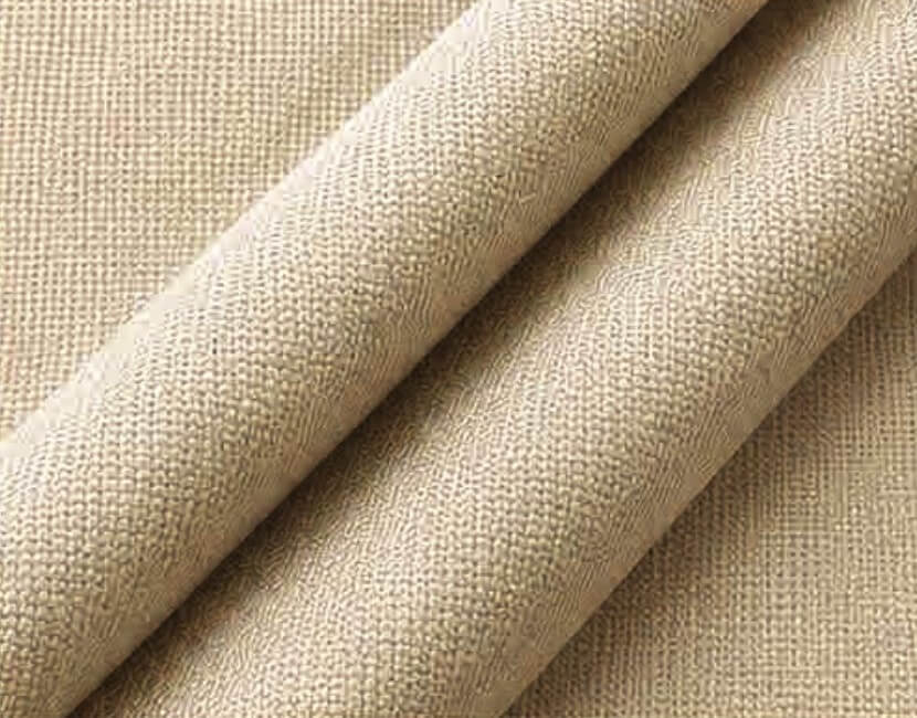 Close-up of ivory canvas fabric texture