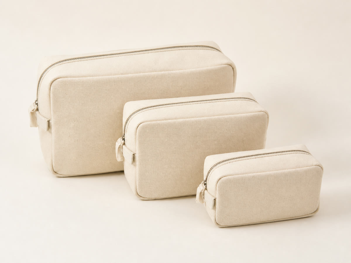 Natural canvas utility pouches