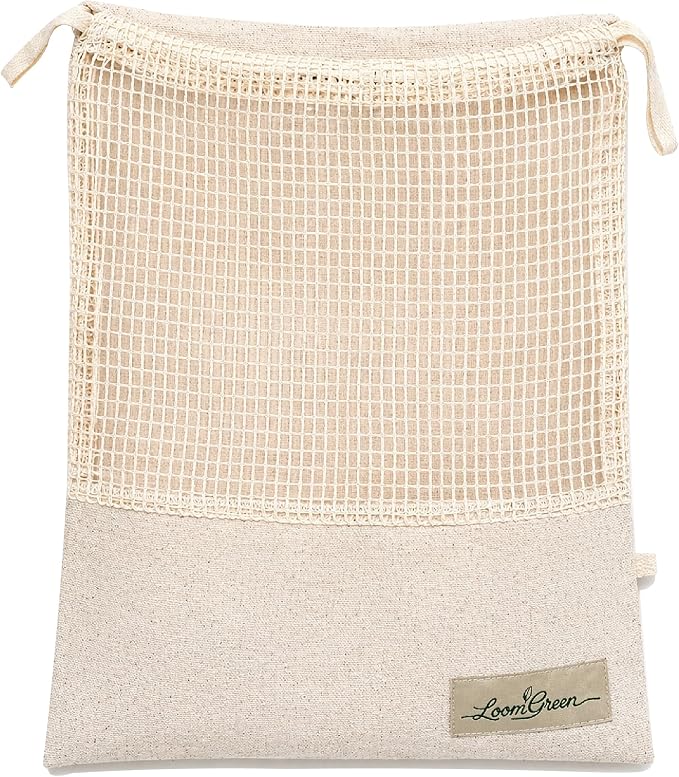 Cotton mesh and canvas drawstring bag exported by Abtex for a private-label programme